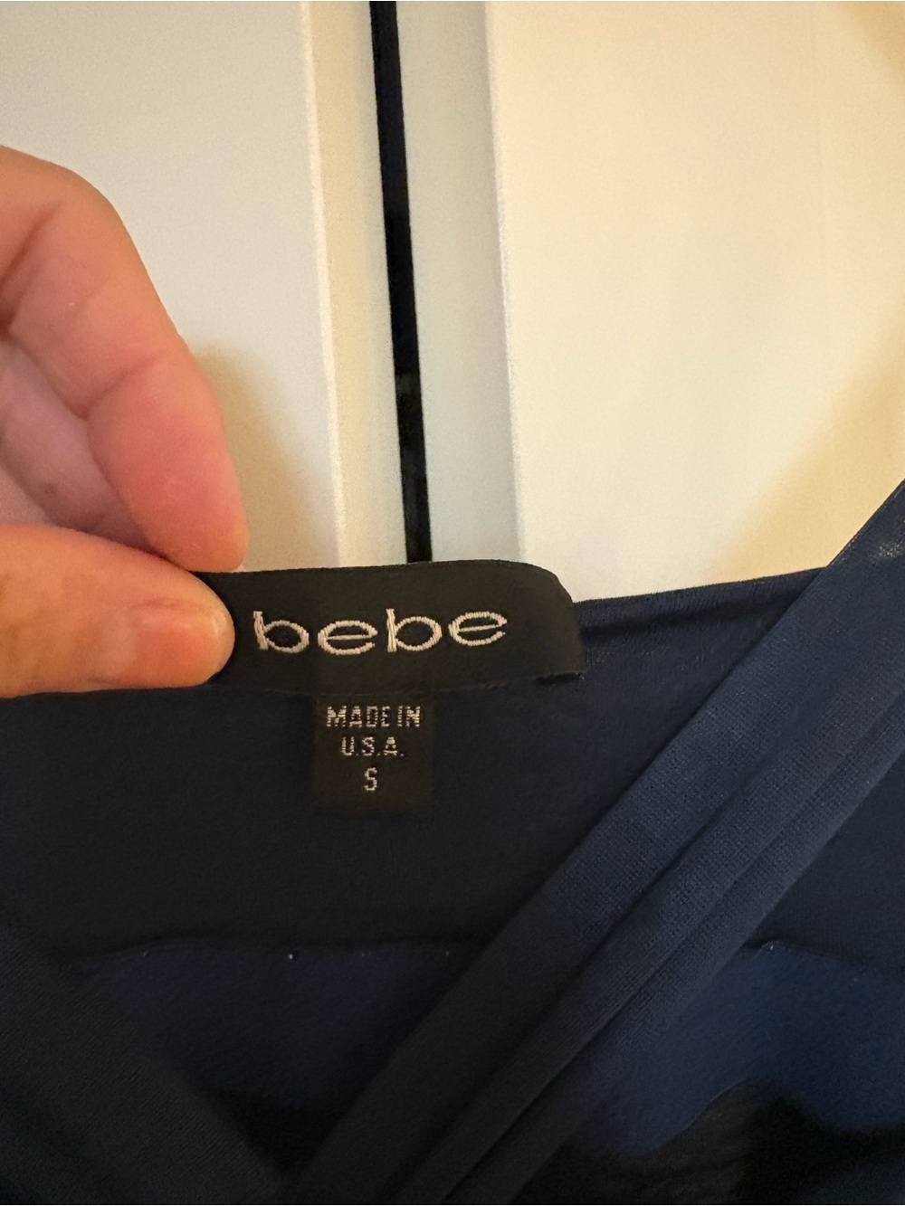 bebe Navy Cross-Front Top - Picture 2 of 3